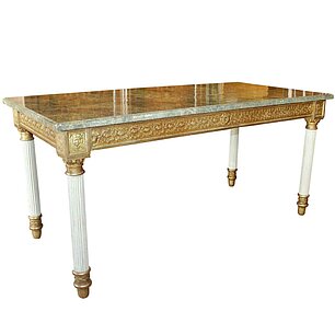 Louis-Seize-Tisch mit marmorierter Platte