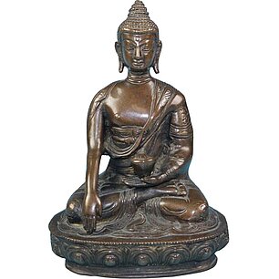 Buddha, Bronzefigur in Patina