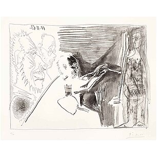 Pablo Picasso, „Peintre et modèle avec deux spectateurs”