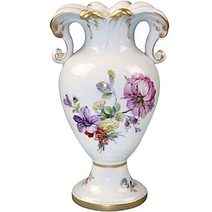 KPM Elegante Vase mit Blatthenkeln